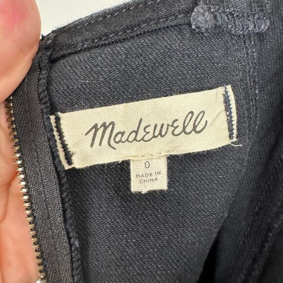Madewell Denim Flare Leg Jumpsuit in Bonner Wash Black Size 0 NWOT Sleeveless - Picture 8 of 16